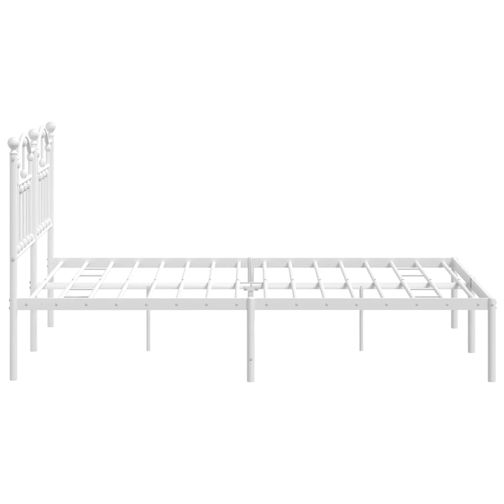 vidaXL Estructura de cama de metal con cabecero blanca 135x190 cm