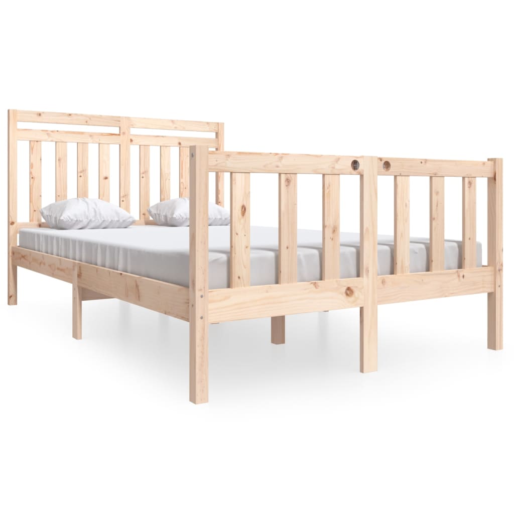 vidaXL Estructura de cama de madera maciza 140x200 cm