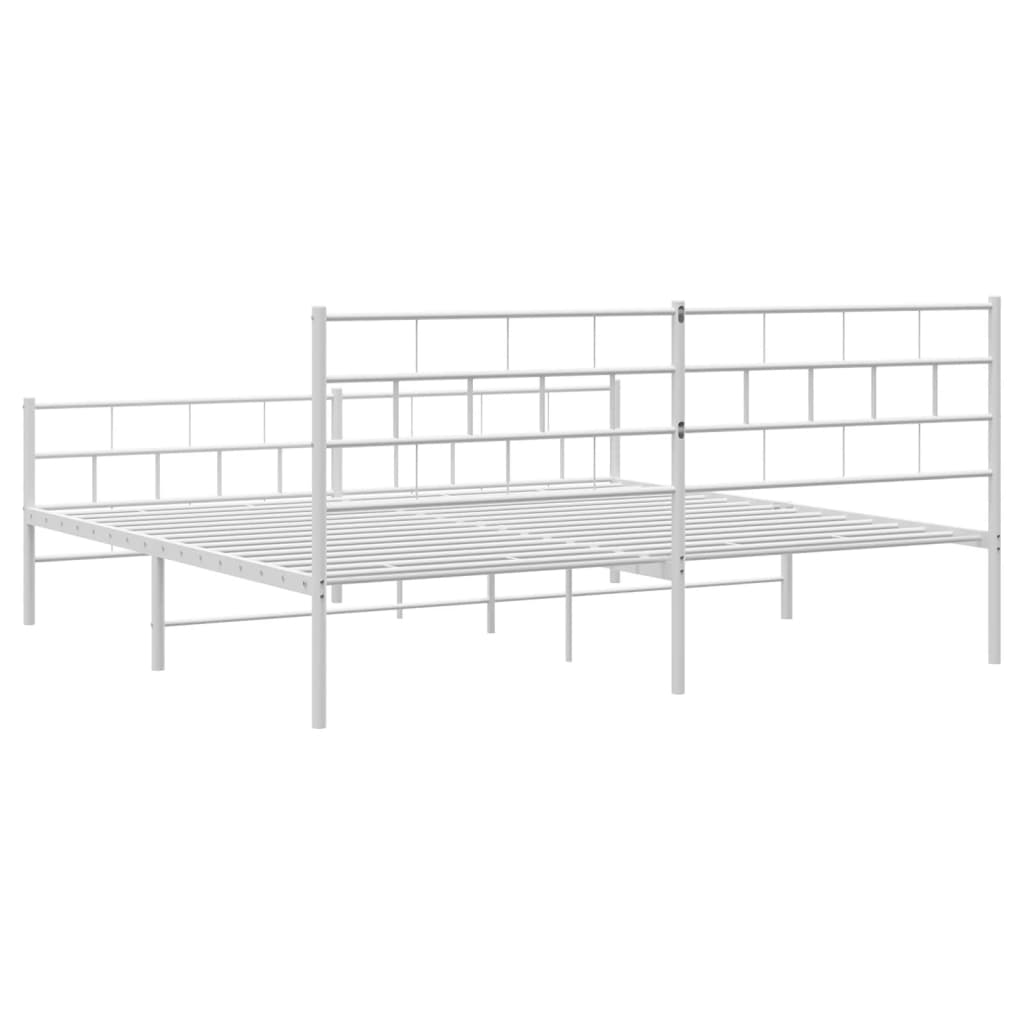 vidaXL Estructura cama sin colchón con estribo metal blanco 193x203 cm