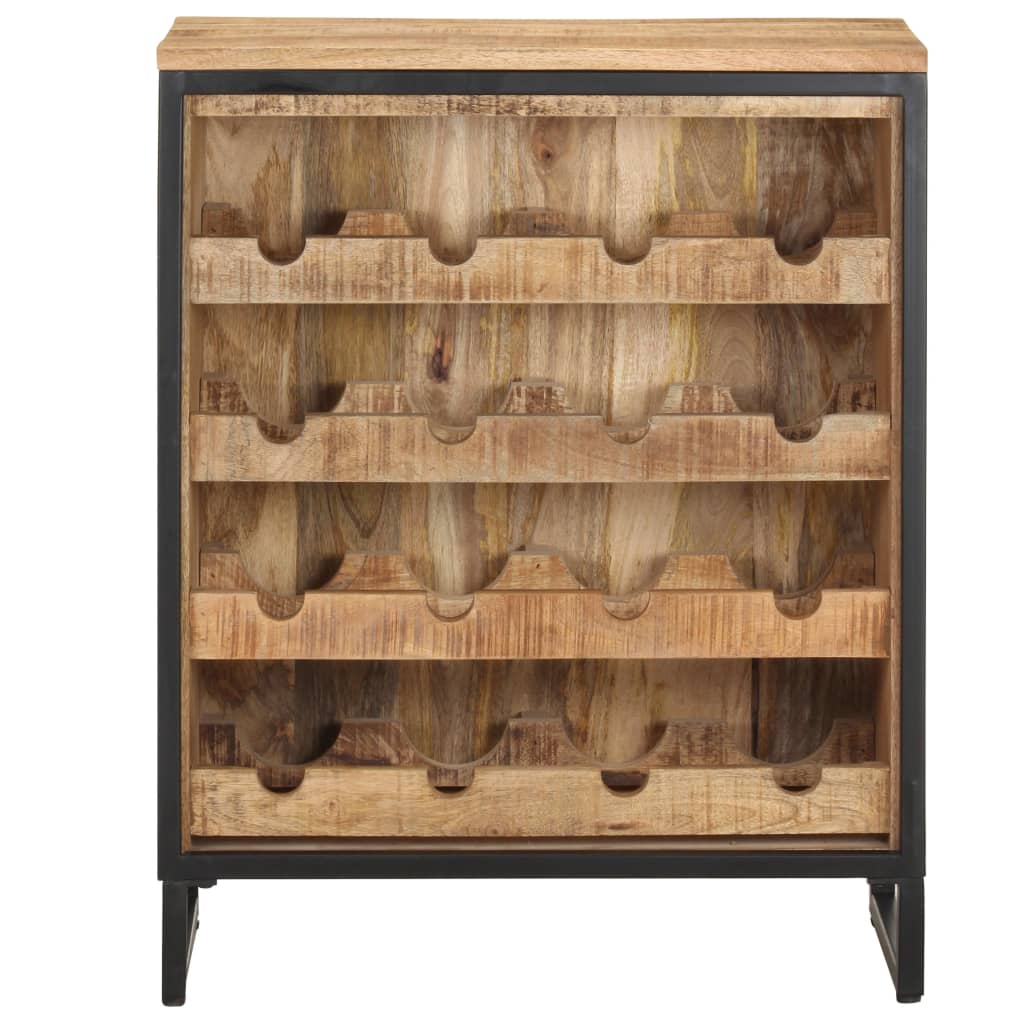 vidaXL Botellero de madera maciza de mango rugosa 62x33x78,5 cm