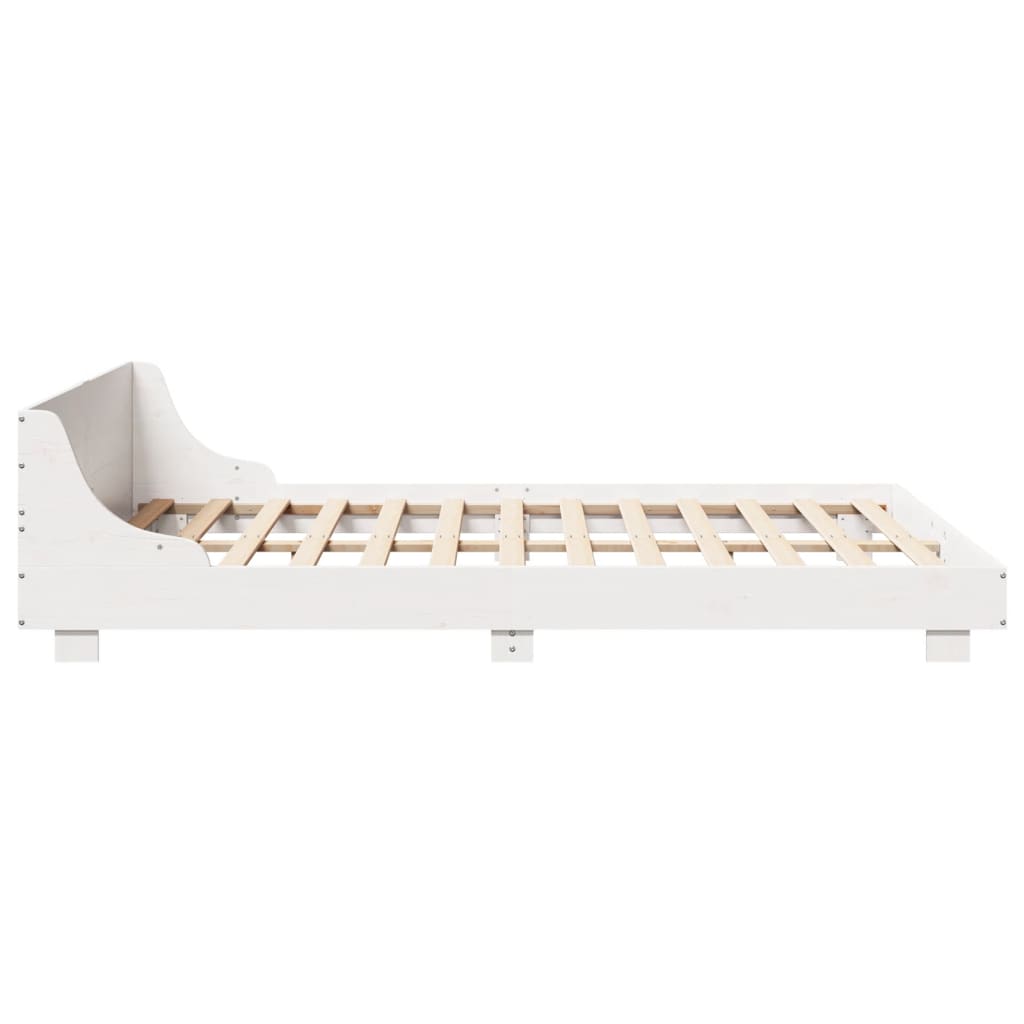 vidaXL Estructura de cama sin colchón madera de pino blanca 150x200 cm