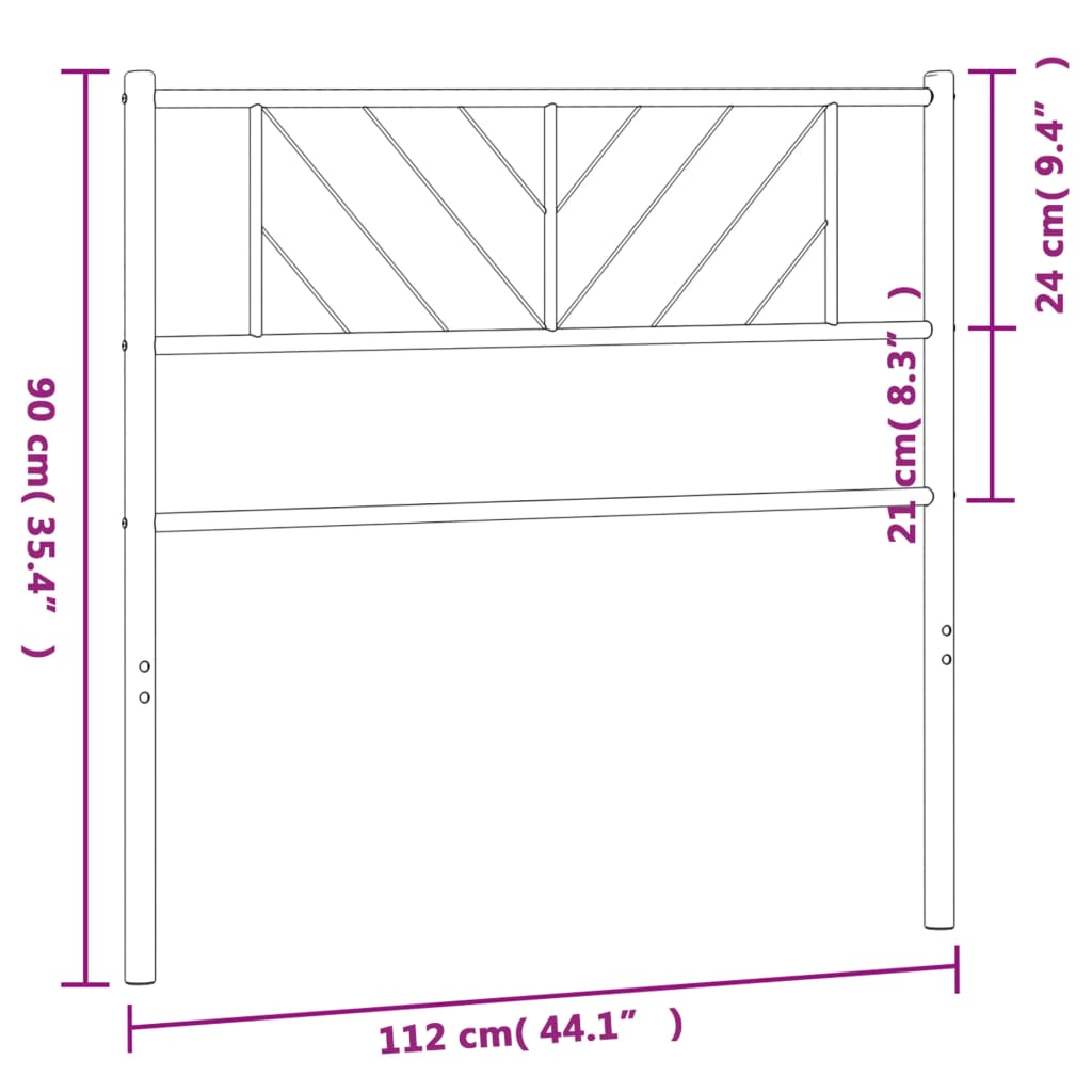 vidaXL Cabecero de metal blanco 107 cm