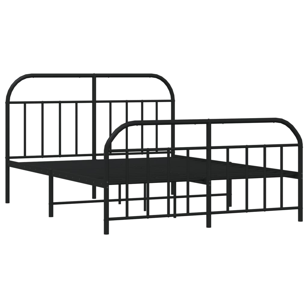 vidaXL Estructura cama sin colchón con estribo metal negro 160x200 cm