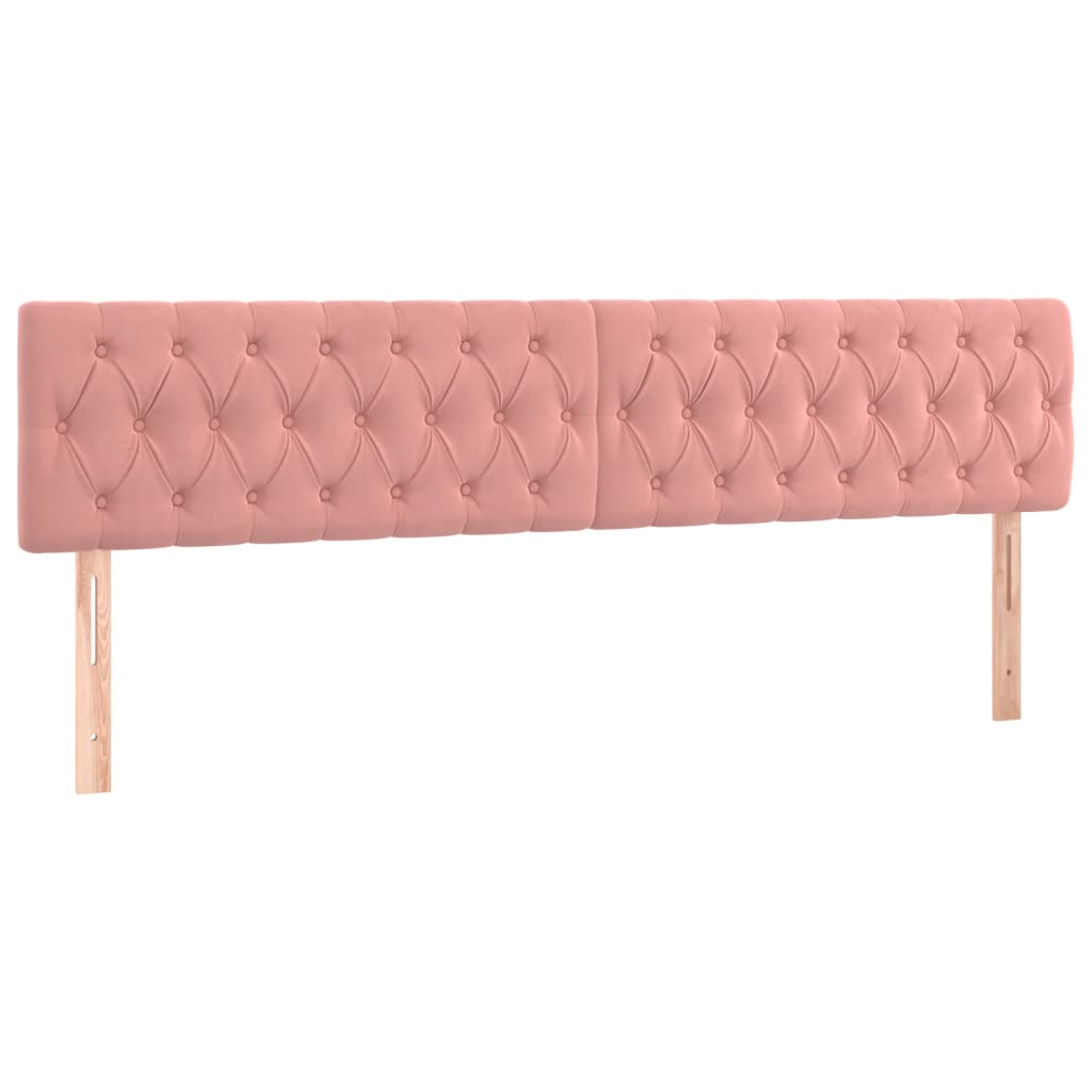 vidaXL Cabeceros 2 unidades de terciopelo rosa 90x7x78/88 cm