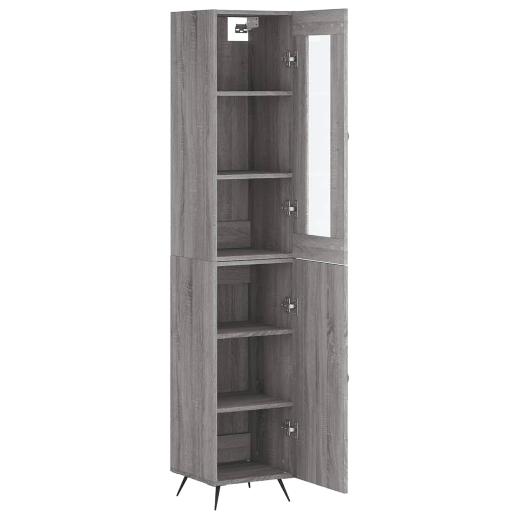 vidaXL Aparador alto madera contrachapada gris Sonoma 34,5x34x180 cm