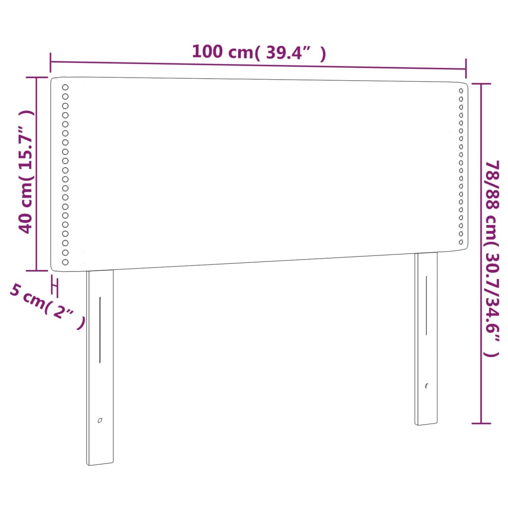 vidaXL Cabecero de cuero sintético negro 100x5x78/88 cm