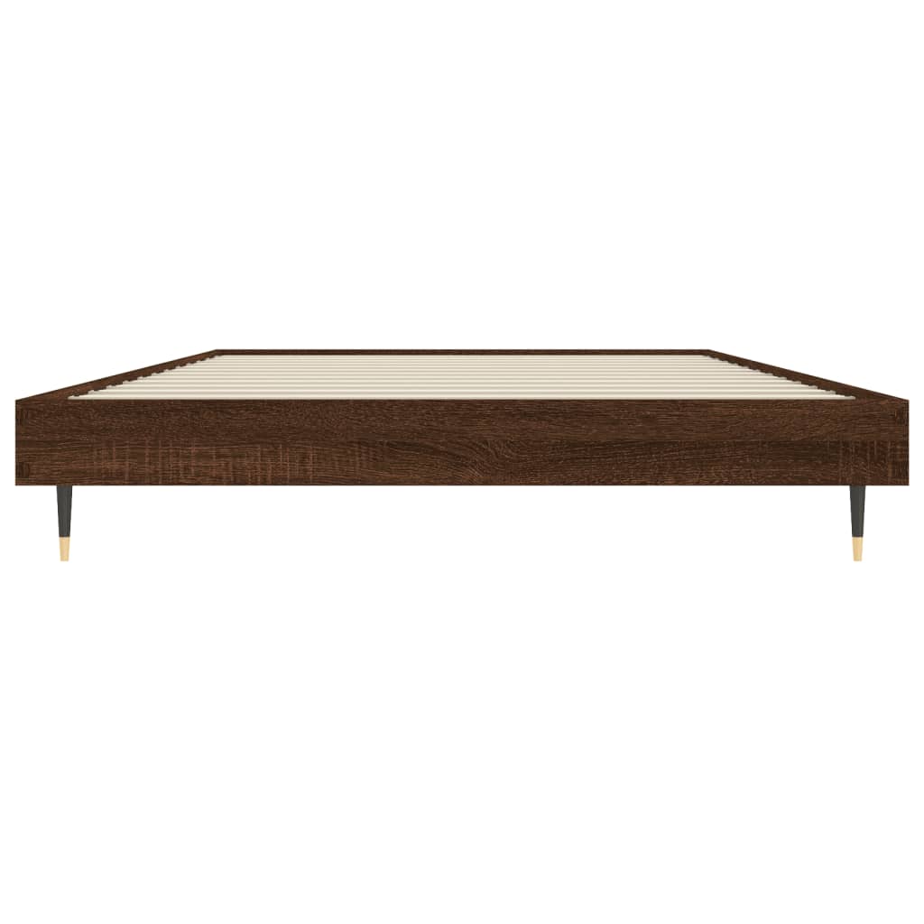 vidaXL Estructura de cama sin colchón madera marrón roble 100x200 cm