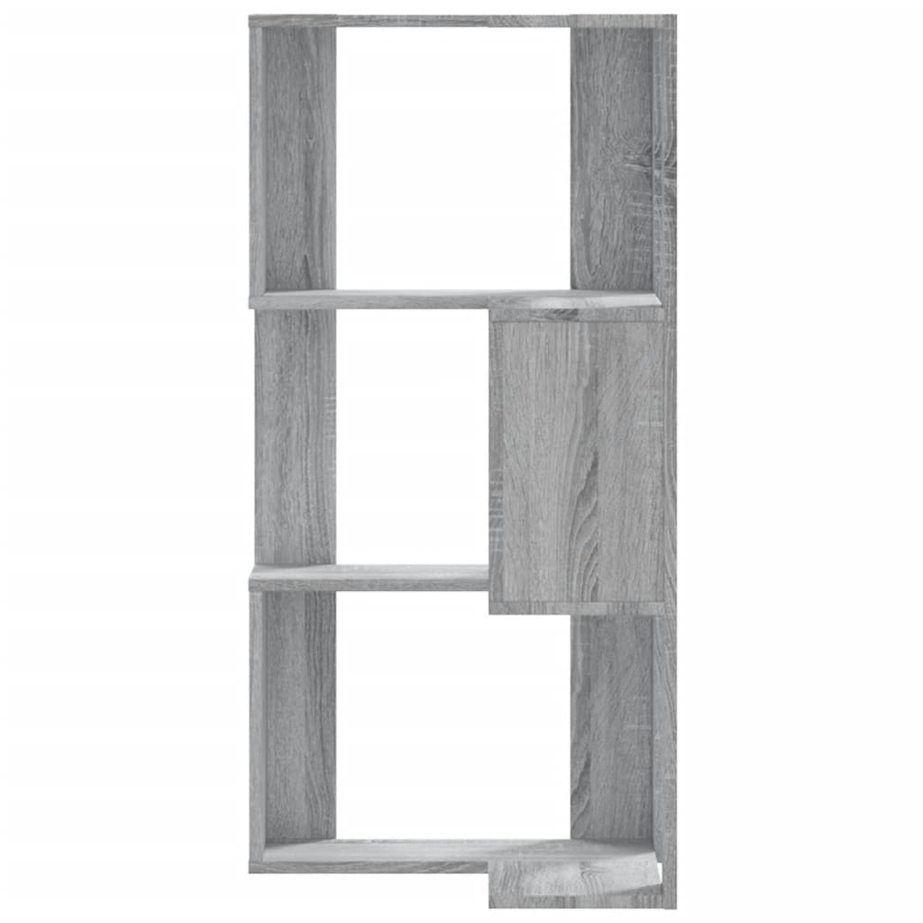 vidaXL Estantería de esquina 3 niveles madera gris Sonoma 50x50x102 cm