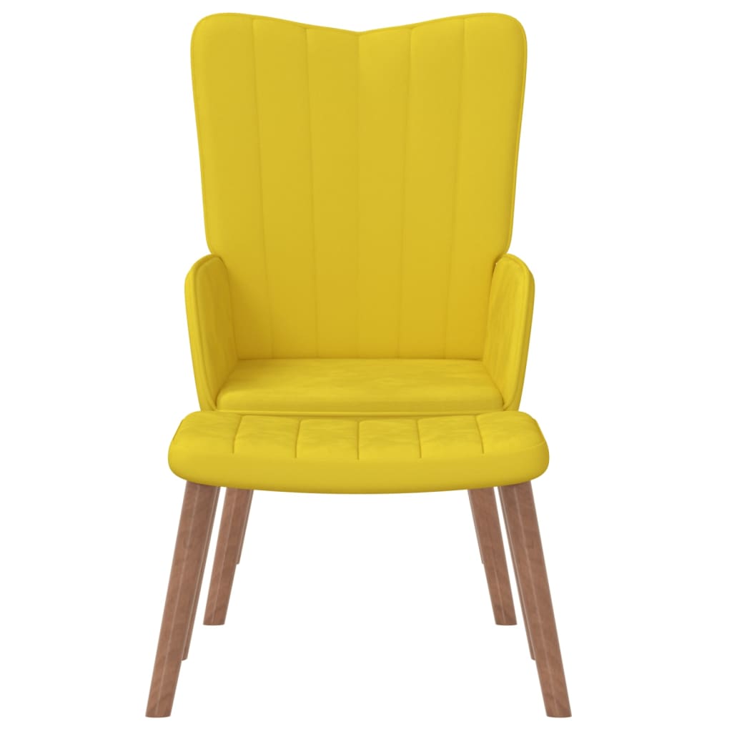 vidaXL Sillón de relax con taburete terciopelo amarillo mostaza