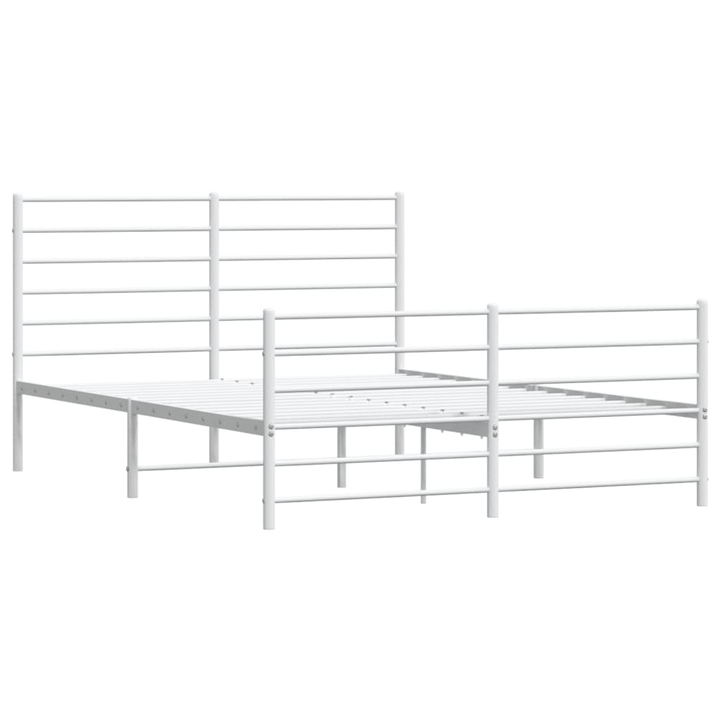 vidaXL Estructura cama sin colchón con estribo metal blanco 140x190 cm