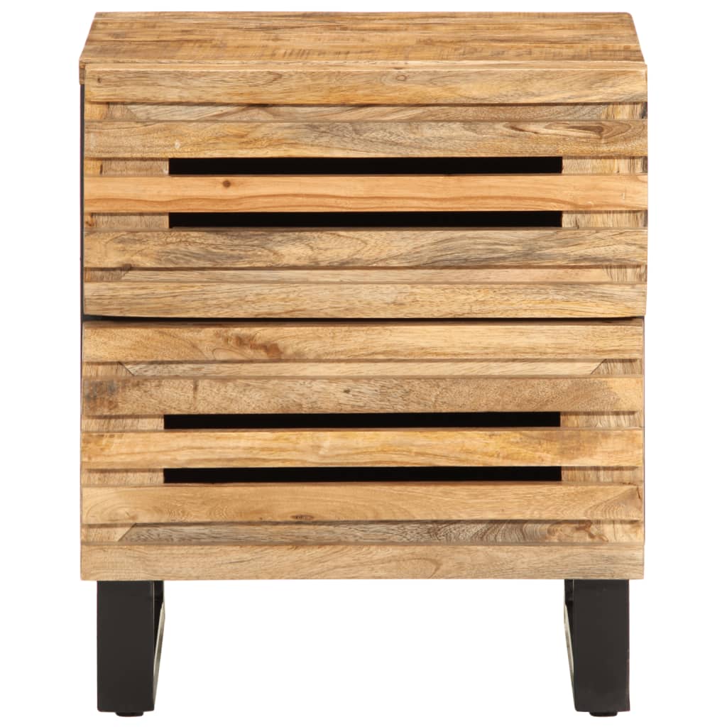 vidaXL Mesitas de noche 2 uds madera maciza mango rugosa 40x34x46 cm