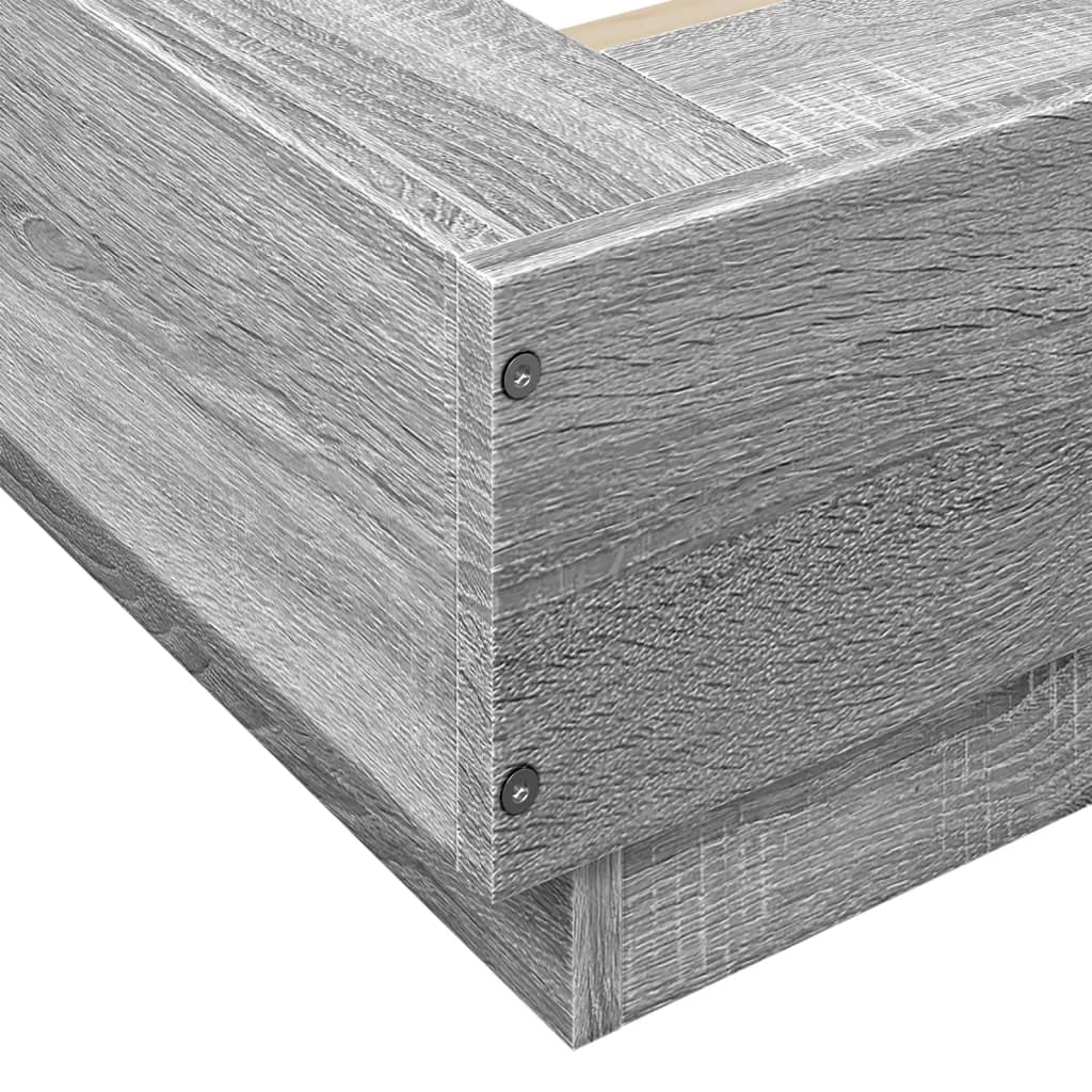 vidaXL Estructura de cama madera de ingeniería gris Sonoma 160x200 cm