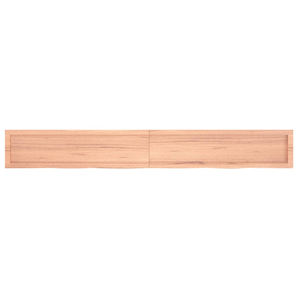 vidaXL Encimera baño madera maciza tratada marrón claro 220x30x(2-6)cm