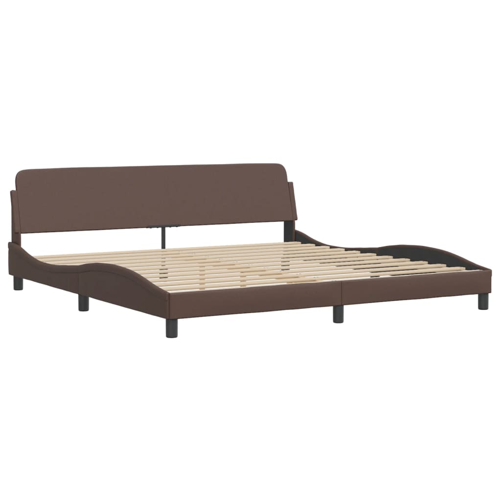 vidaXL Cama con colchón cuero sintético marrón 200x200 cm