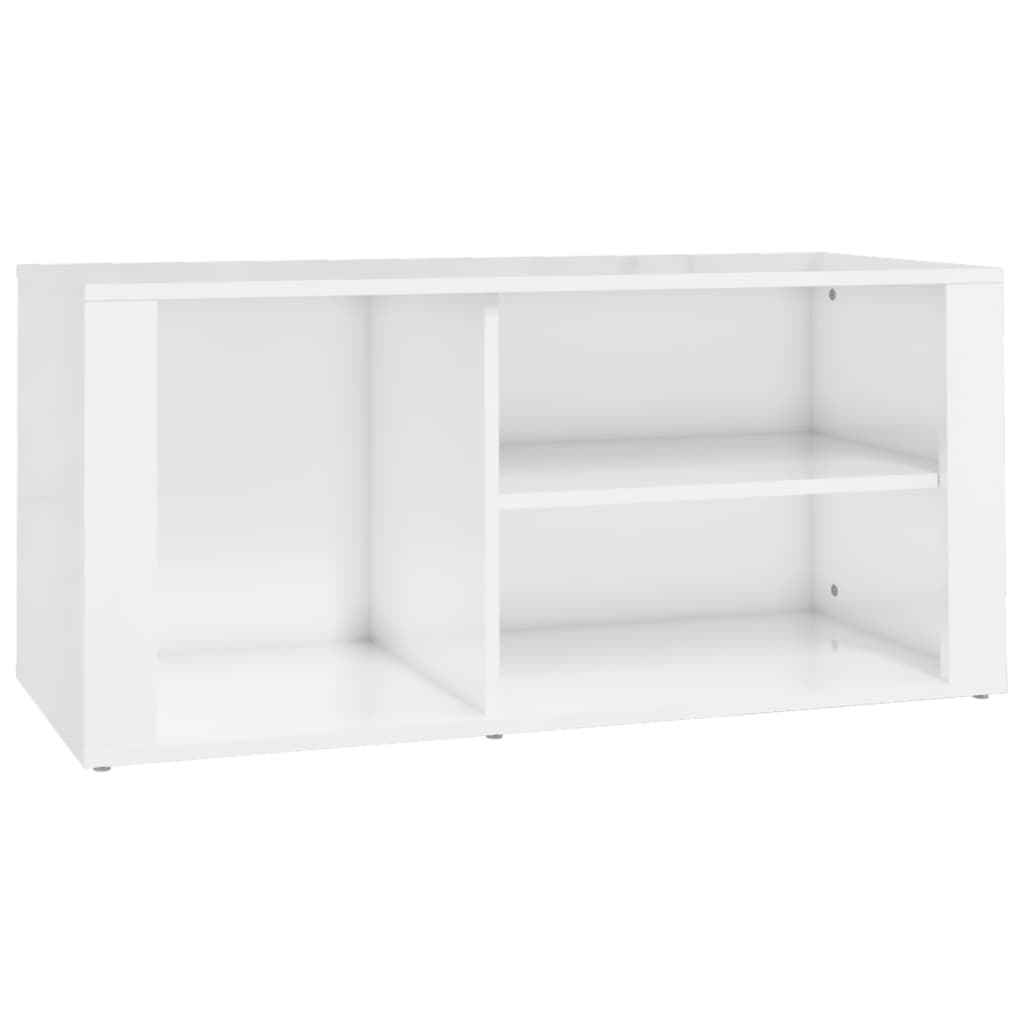 vidaXL Mueble zapatero madera contrachapada blanco brillo 100x35x45 cm