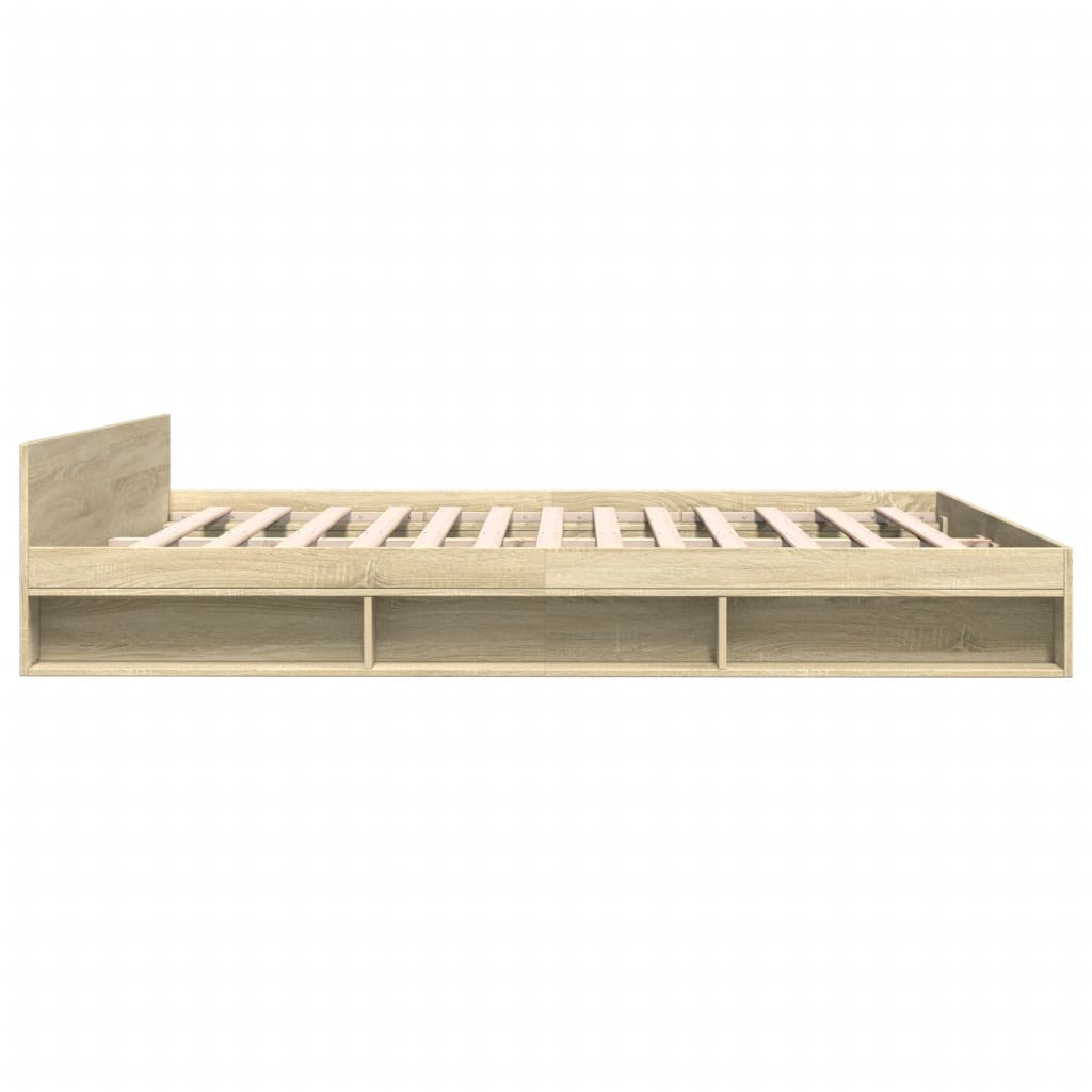 vidaXL Cama con cajones madera ingeniería roble Sonoma 180x200 cm