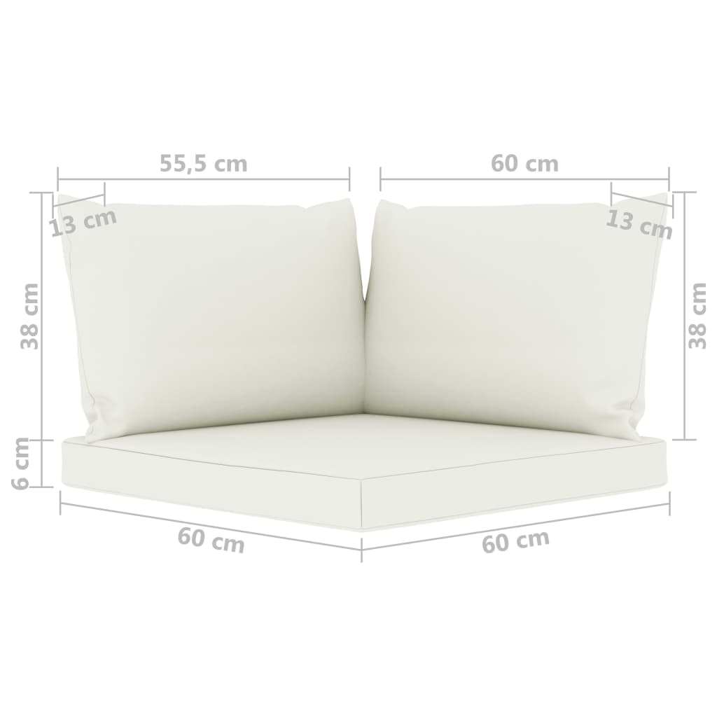 vidaXL Set de muebles de jardín 6 pzas con cojines crema