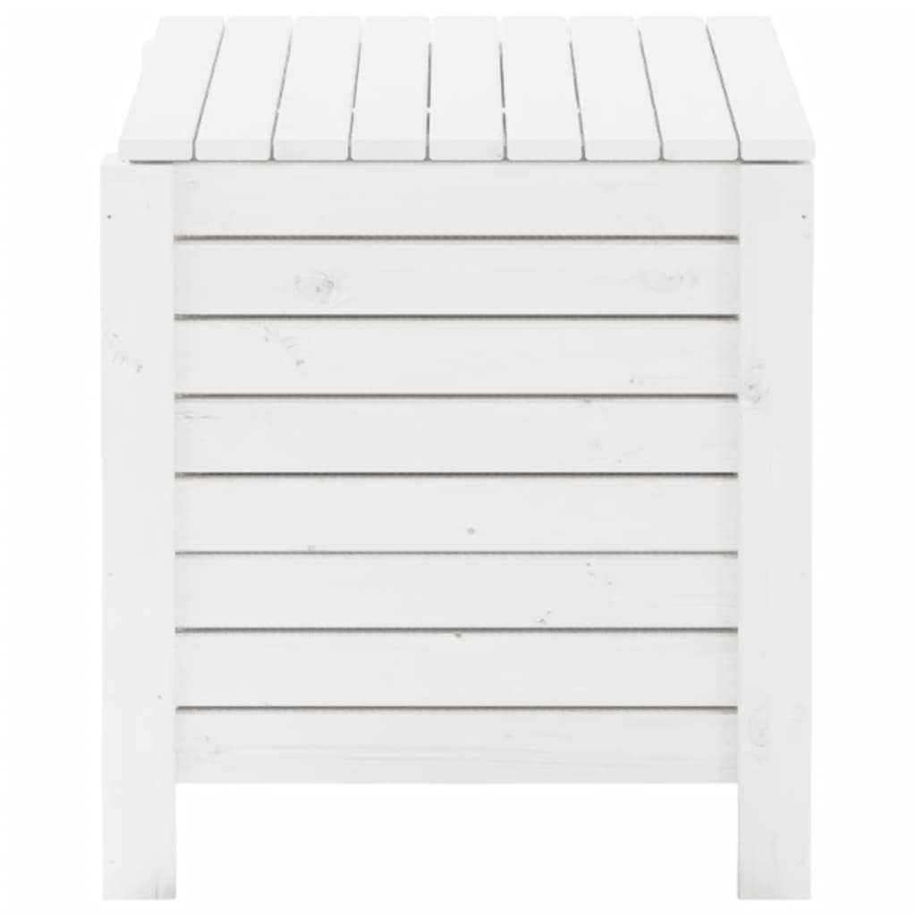 vidaXL Caja de almacenaje y tapa RANA madera maciza blanca 100x49x54cm