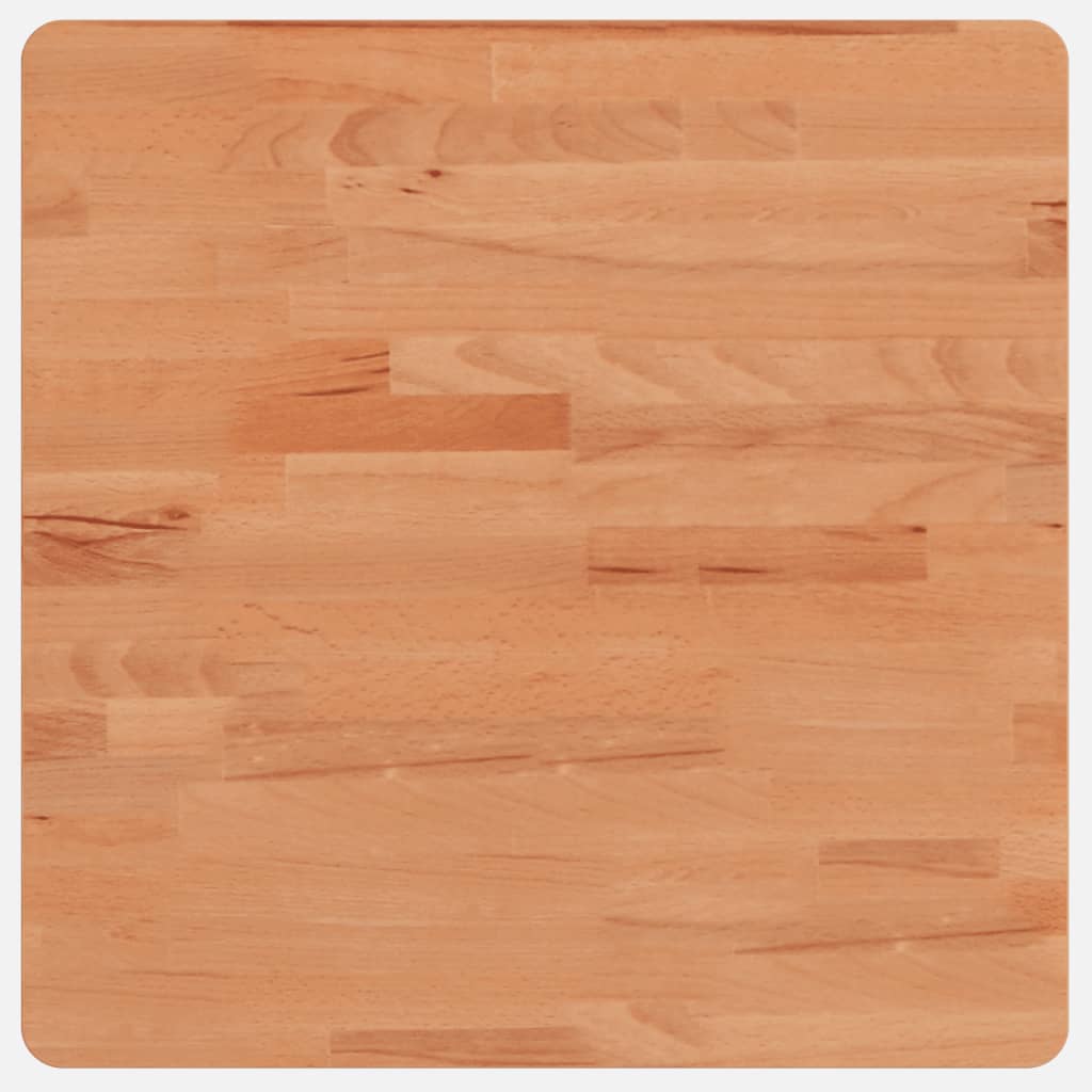 vidaXL Tablero de mesa cuadrado de madera maciza de haya 50x50x4 cm