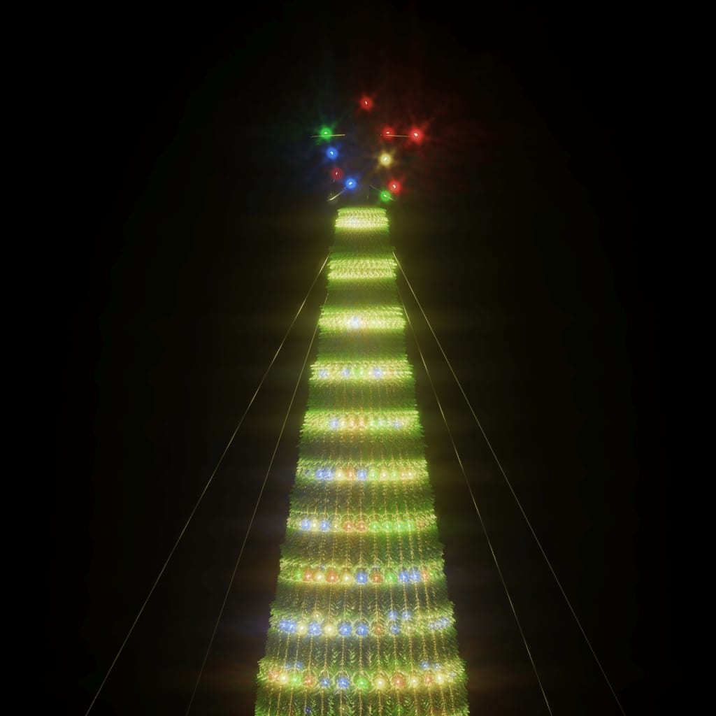 vidaXL Árbol de Navidad cono de luz 1544 LEDs de colores 500 cm