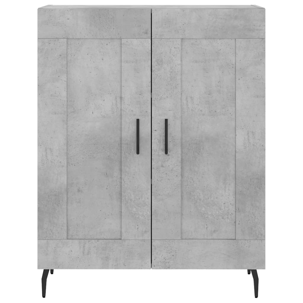 vidaXL Aparador alto madera contrachapada gris hormigón 69,5x34x180 cm