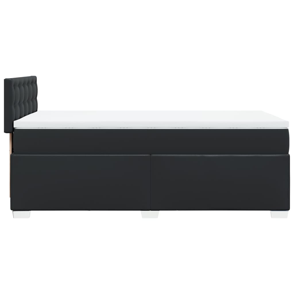 vidaXL Cama box spring con colchón cuero sintético negro 80x200 cm