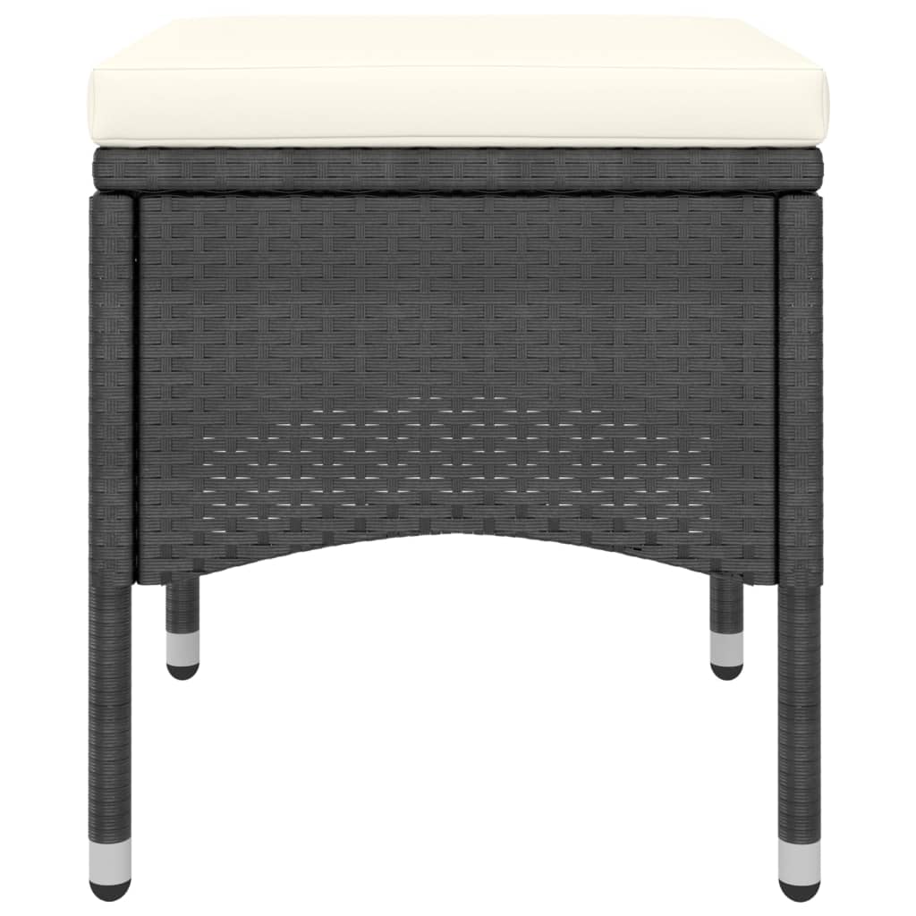 vidaXL Set comedor jardín 5 pzas ratán sintético vidrio templado negro