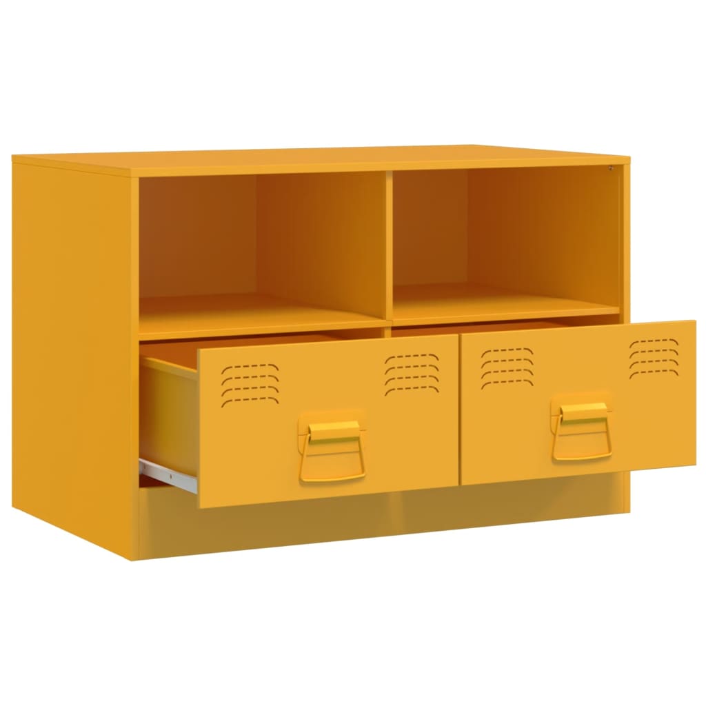 vidaXL Mueble para TV de acero amarillo mostaza 67x39x44 cm