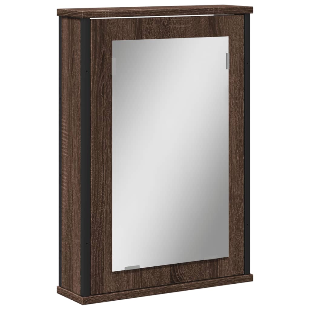 vidaXL Armario con espejo baño madera marrón roble 42x12x60 cm