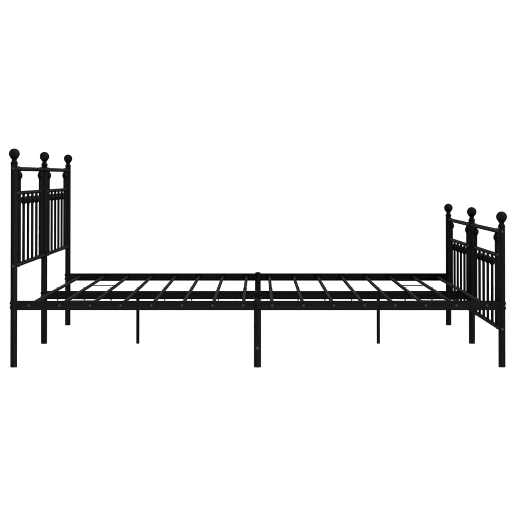 vidaXL Estructura de cama cabecero y estribo metal negro 200x200 cm