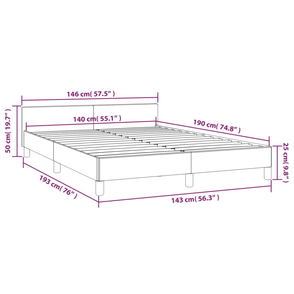 vidaXL Estructura de cama con cabecero sin colchón blanco 140x190 cm