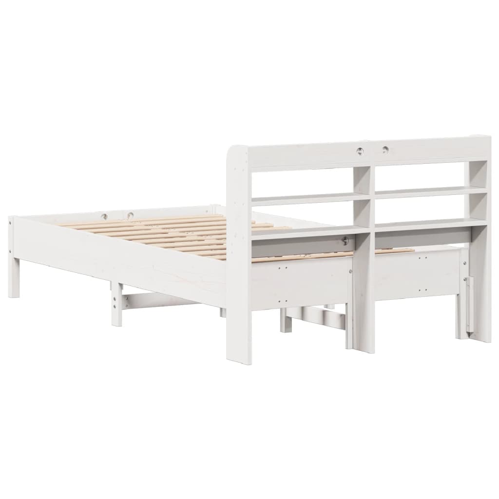 vidaXL Estructura de cama sin colchón madera maciza blanca 75x190 cm