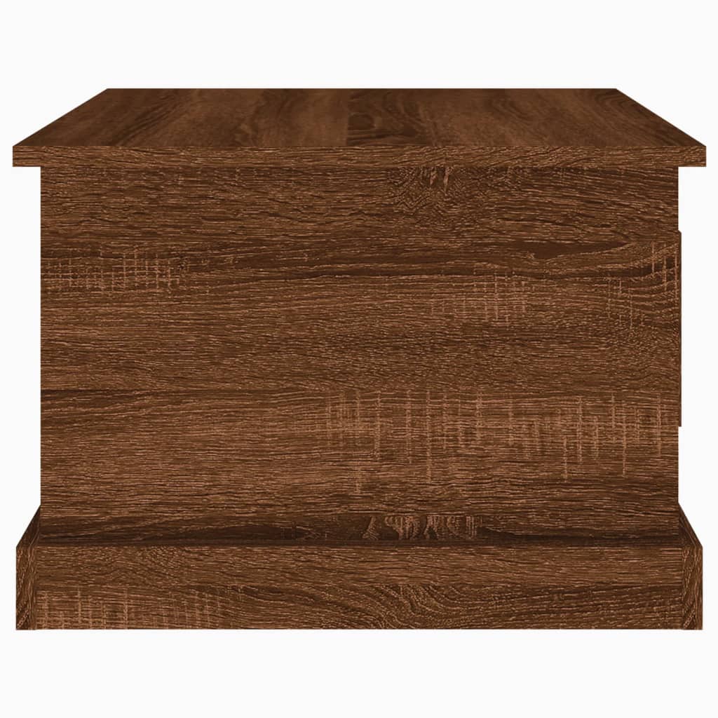 vidaXL Mesa de centro madera contrachapada marrón roble 50x50x35 cm