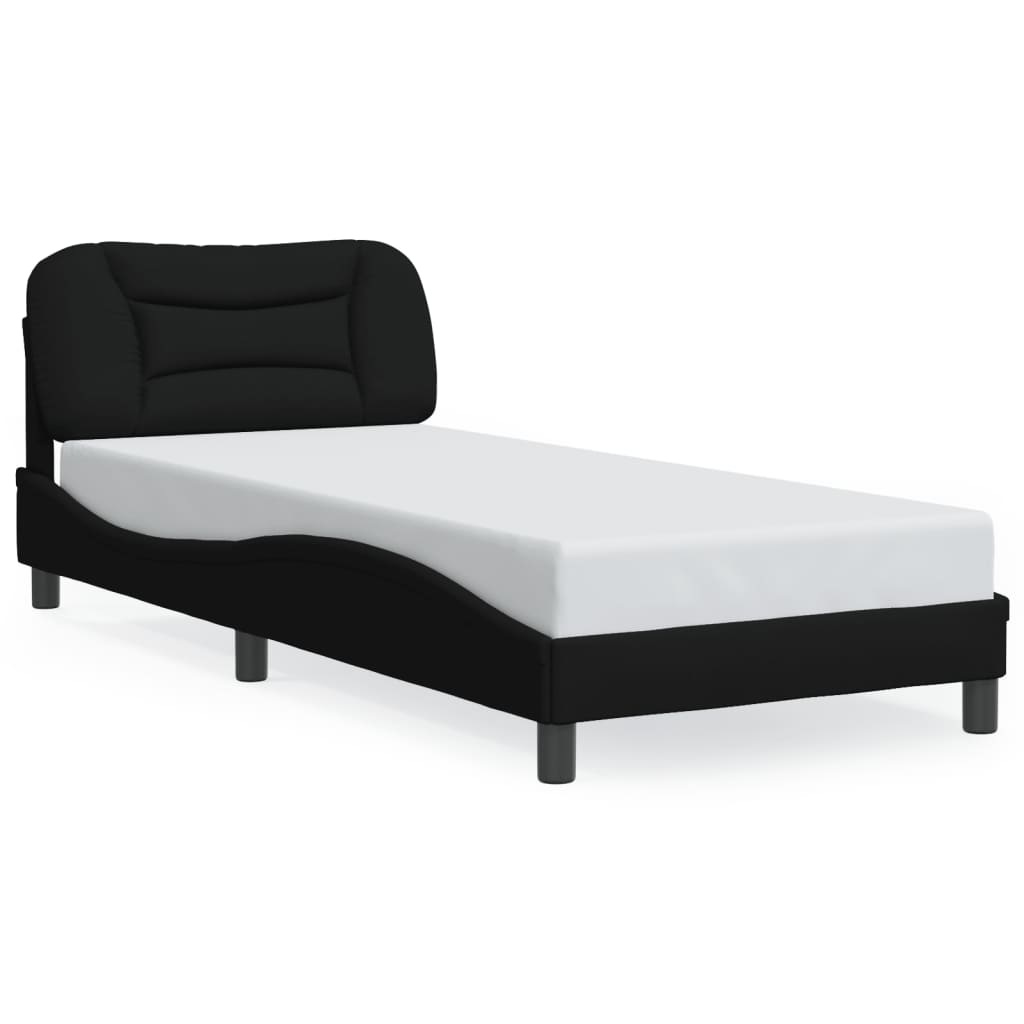 vidaXL Estructura de cama con luces LED tela negro 80x200 cm