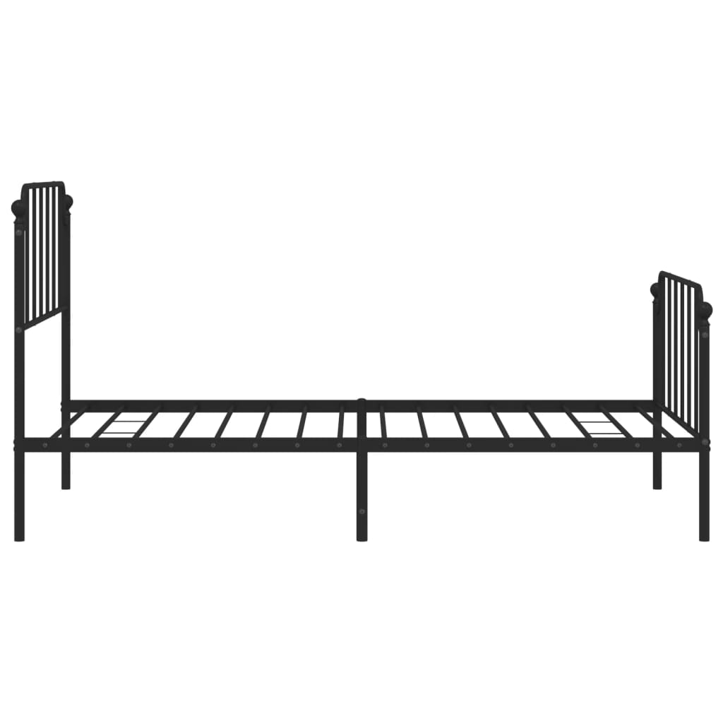 vidaXL Estructura cama sin colchón con estribo metal negro 100x190 cm