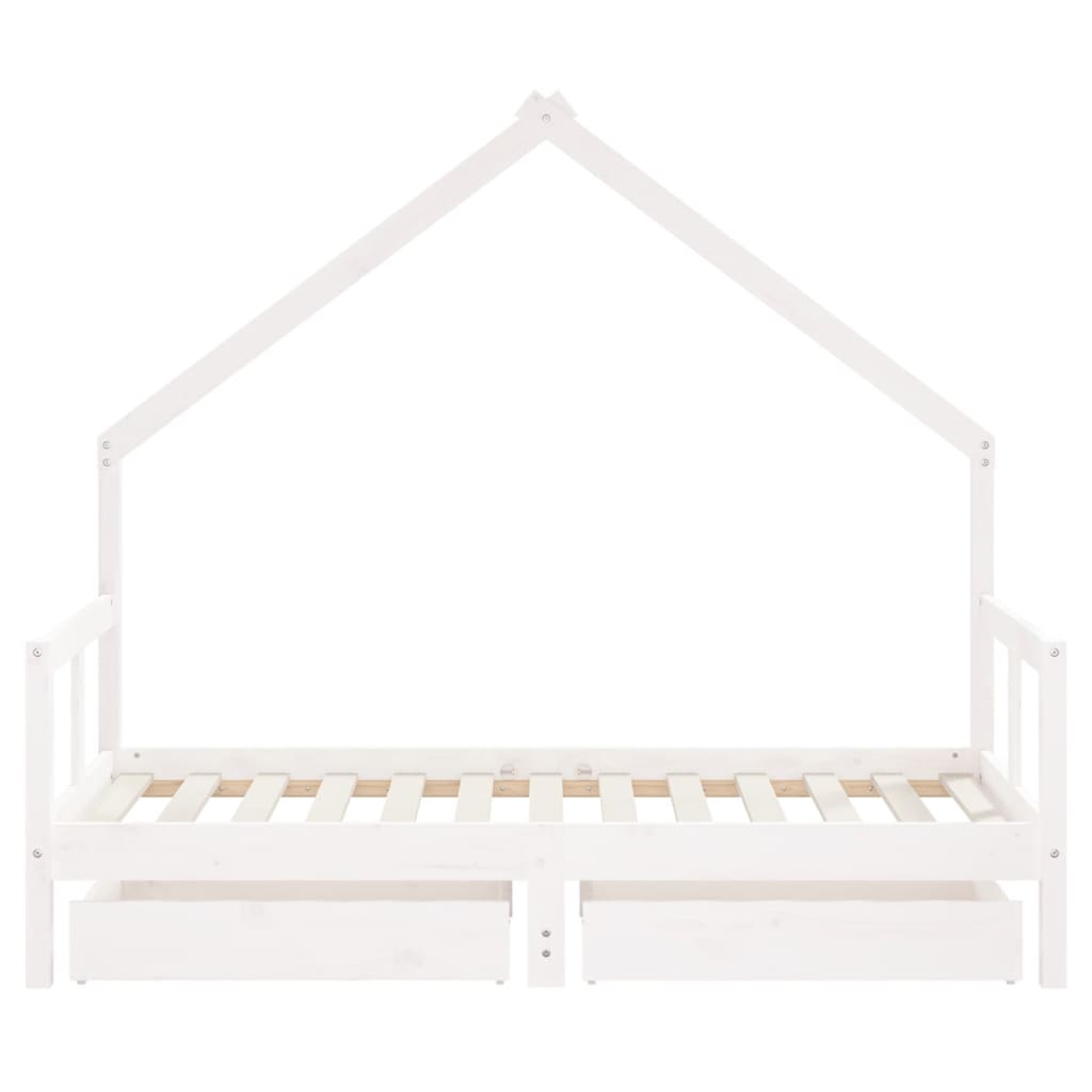 vidaXL Estructura cama infantil y cajones madera pino blanco 80x160 cm