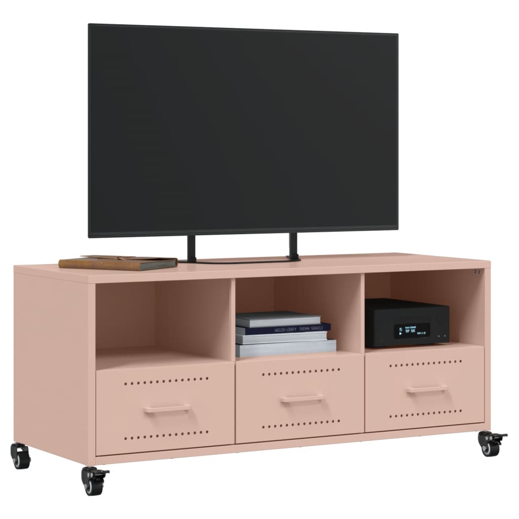 vidaXL Mueble de TV acero rosa 100,5x39x43,5 cm