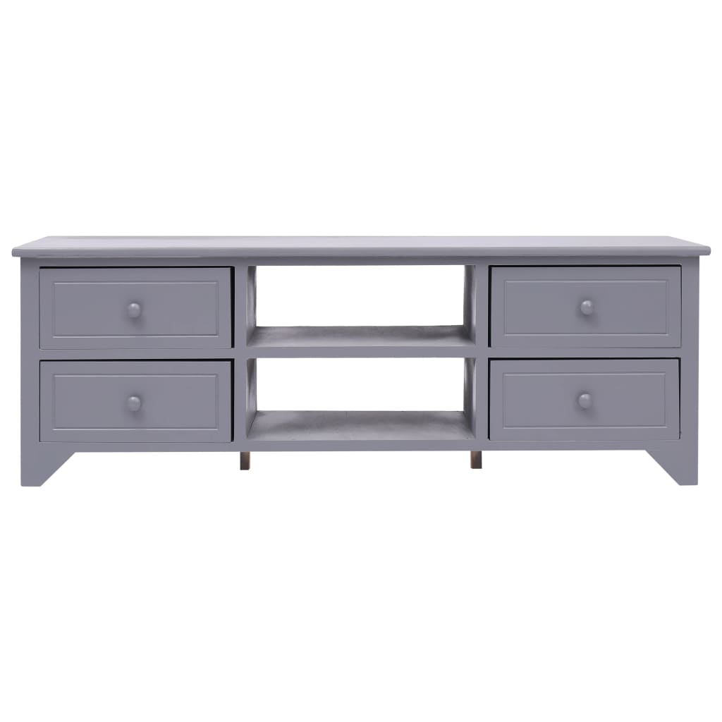 vidaXL Mueble para TV madera de paulownia gris 115x30x40 cm