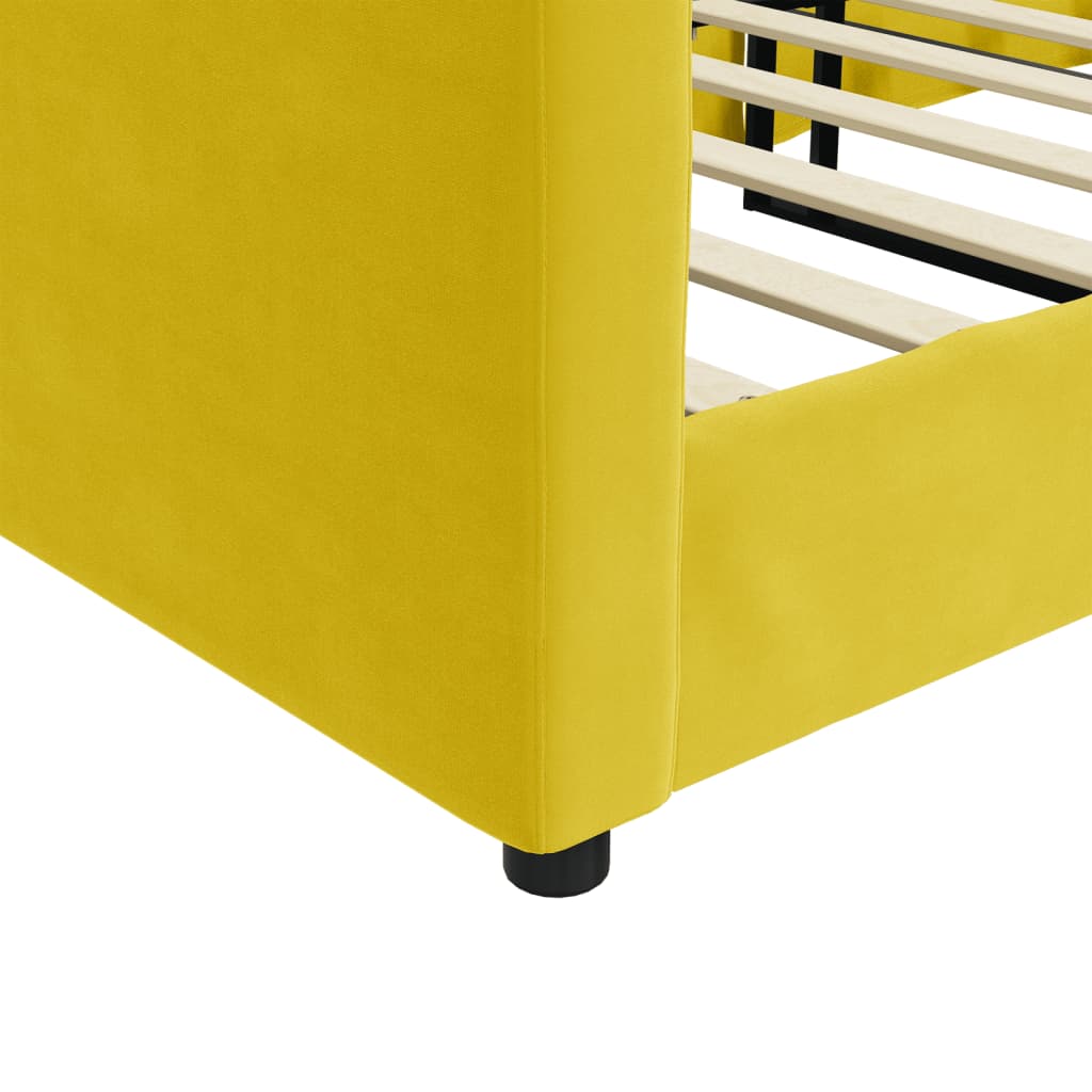 vidaXL Sofá cama sin colchón terciopelo amarillo 80x200 cm