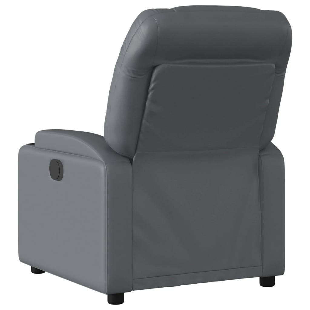 vidaXL Sillón reclinable de cuero sintético gris