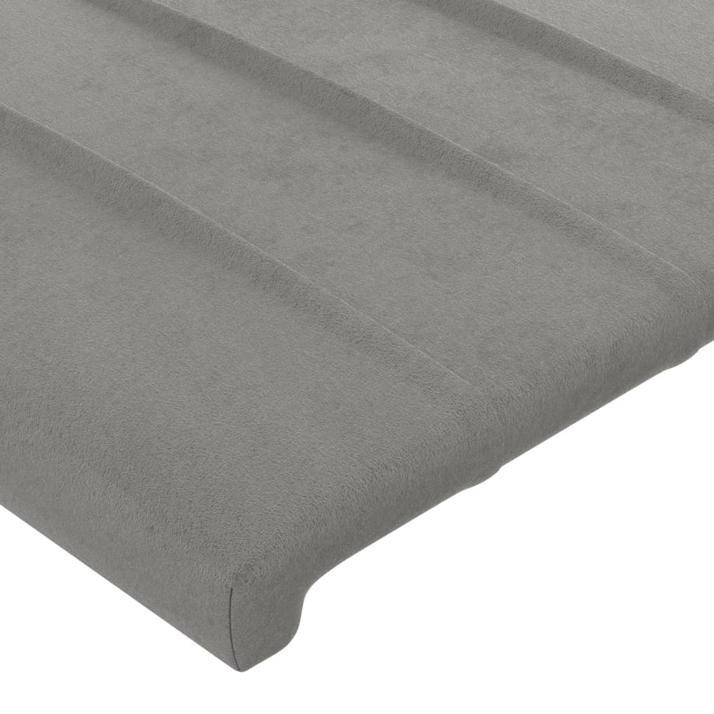 vidaXL Cabecero con orejas de terciopelo gris claro 203x23x118/128 cm