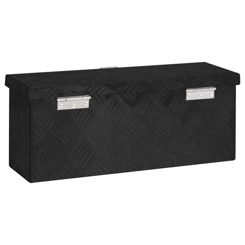 vidaXL Caja de almacenaje de aluminio negro 50x15x20,5 cm