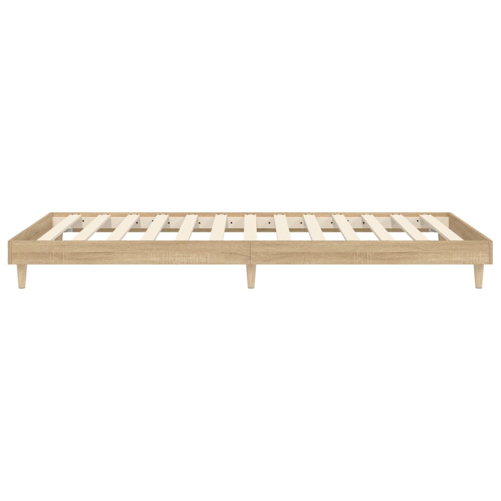 vidaXL Estructura de cama sin colchón madera roble Sonoma 75x190 cm