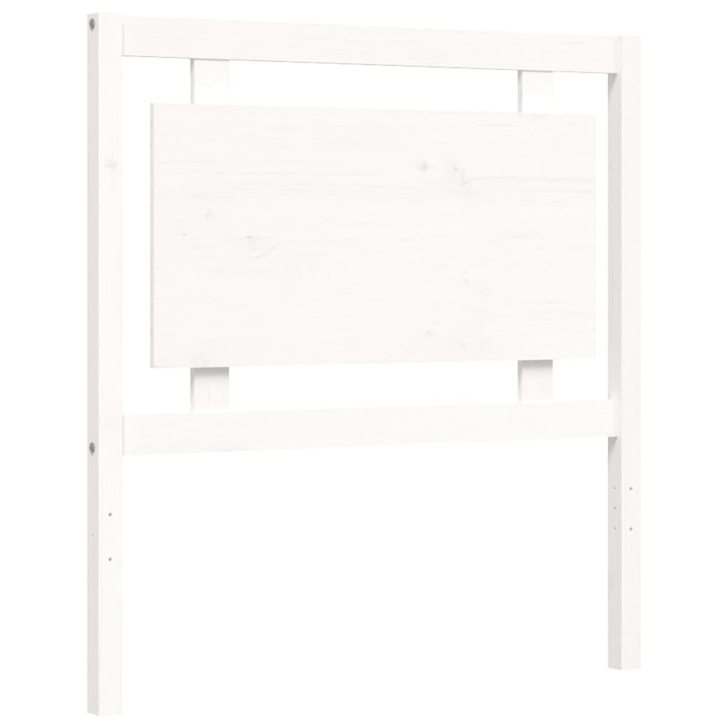 vidaXL Estructura de cama con cabecero madera maciza blanco 100x200 cm