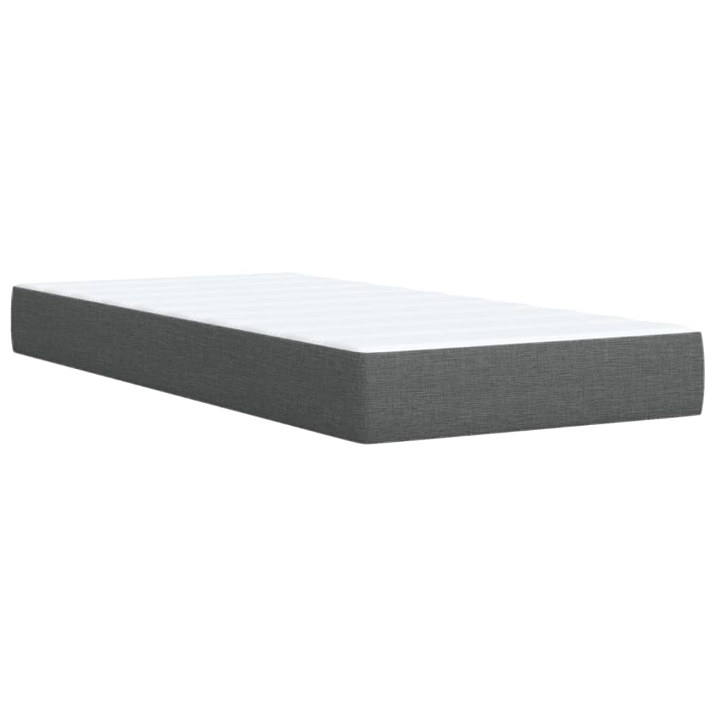 vidaXL Cama box spring con colchón tela gris oscuro 100x200 cm