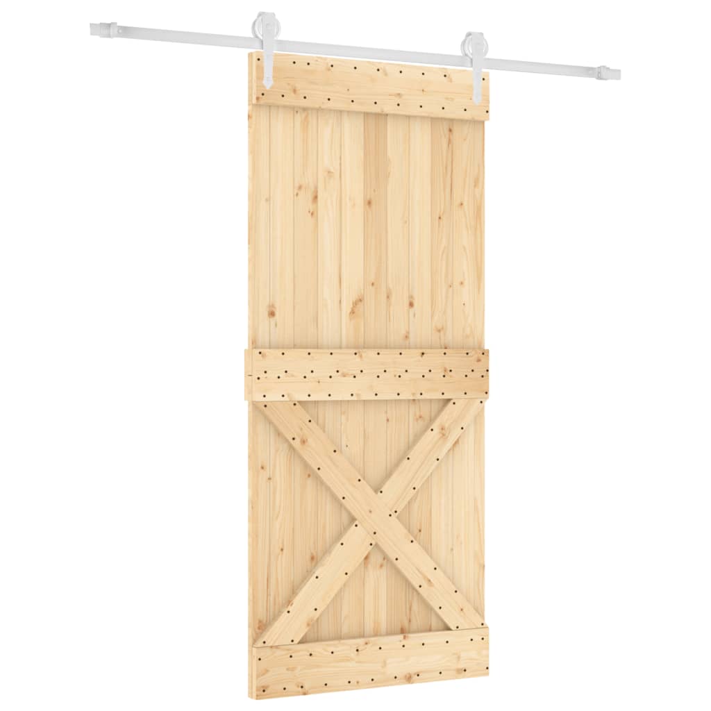 vidaXL Puerta corredera con herrajes madera maciza de pino 90x210 cm