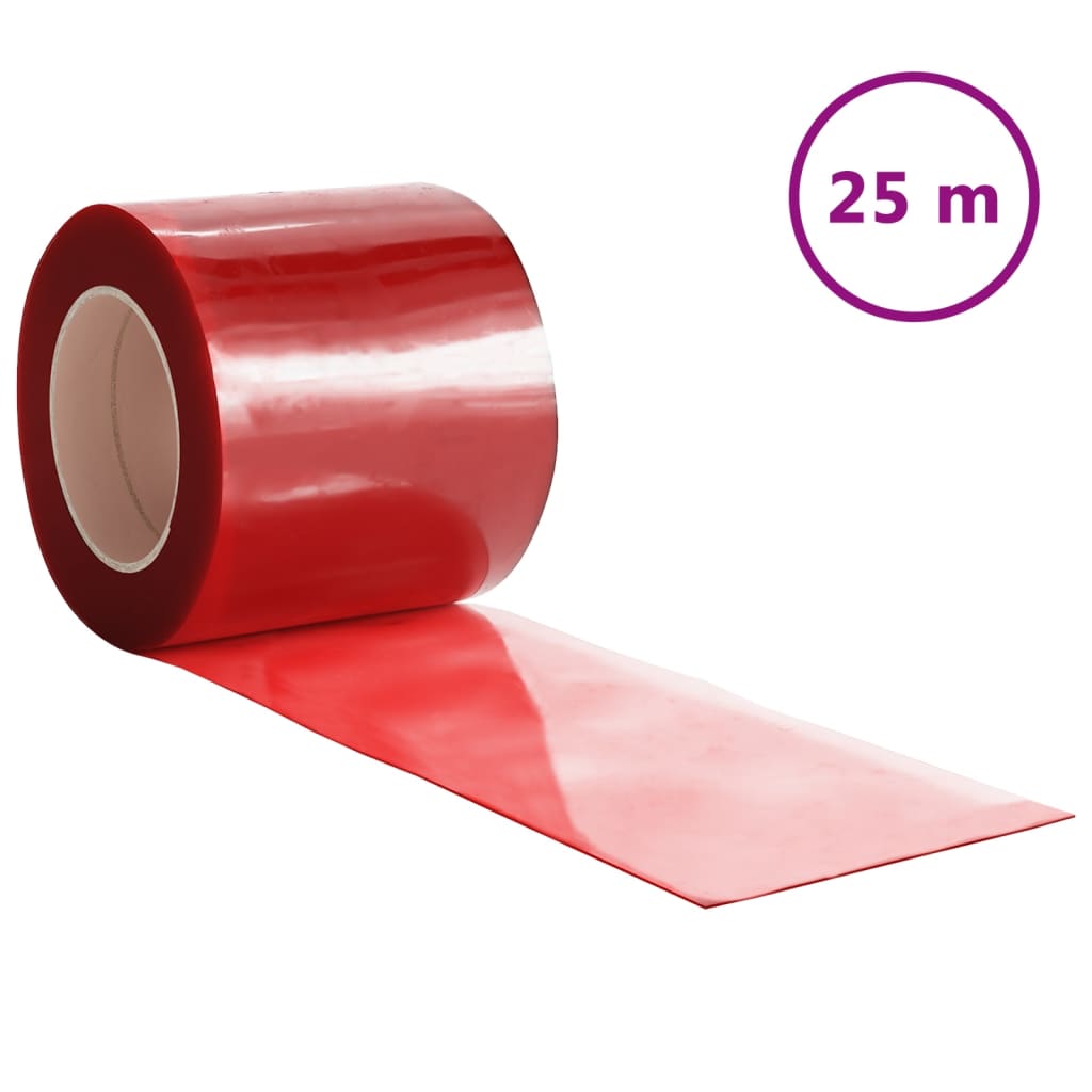 vidaXL Tira de cortina para puertas PVC rojo 200x1,6 mm 25 m