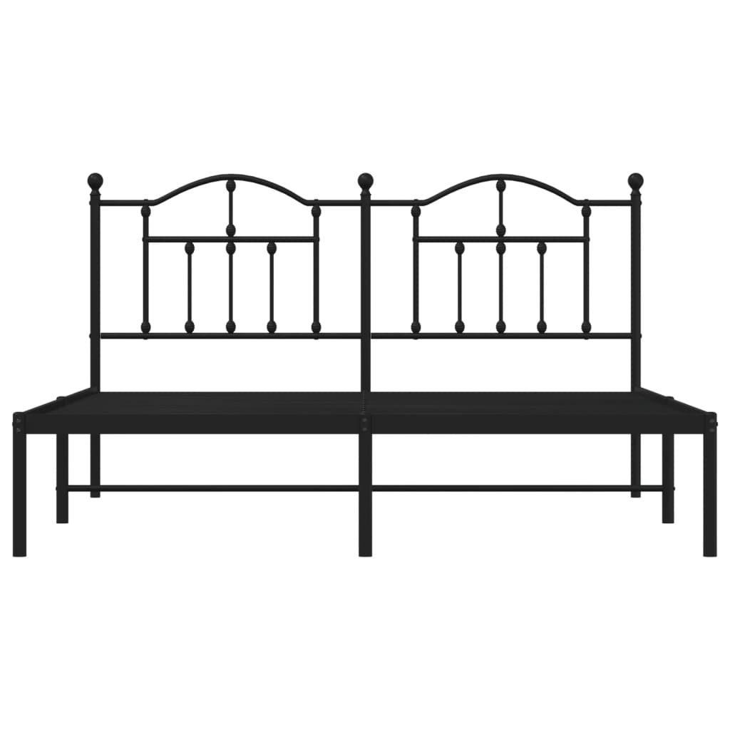 vidaXL Estructura cama sin colchón con cabecero metal negro 183x213 cm