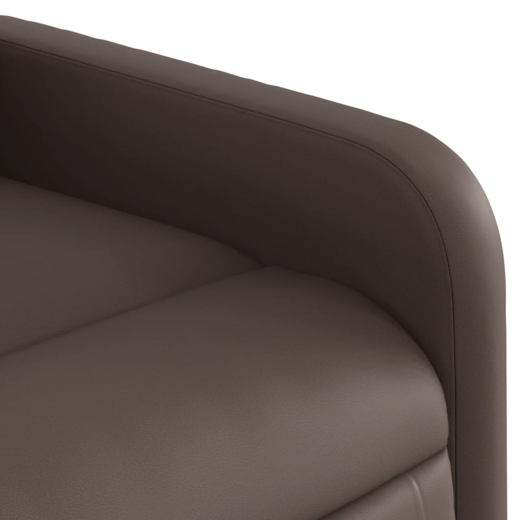 vidaXL Sillón de masaje reclinable cuero sintético marrón