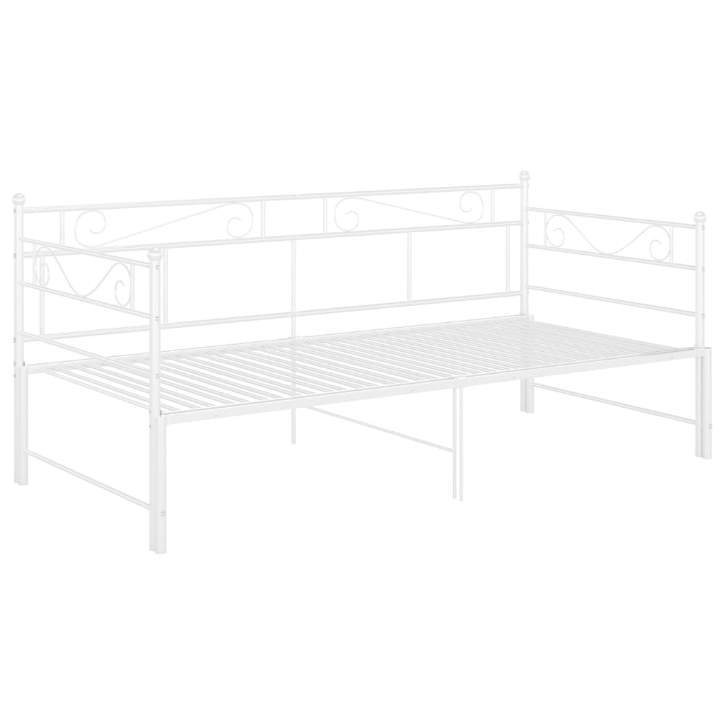 vidaXL Sofá cama extraíble sin colchón metal blanco 90x200cm